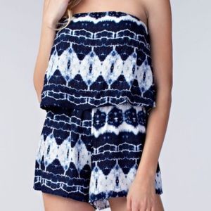 Navy Tie Dye Romper